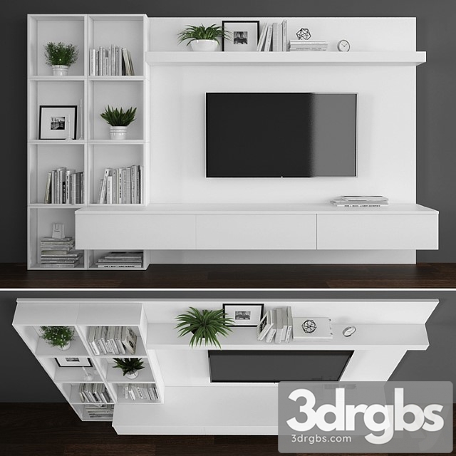 Tv stand set 084 3dsmax Download - thumbnail 1