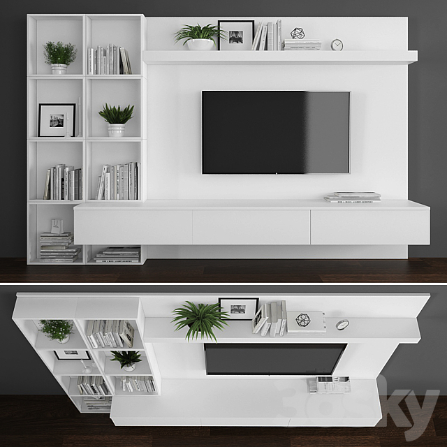 Tv stand set 084 3DSMax File - thumbnail 1