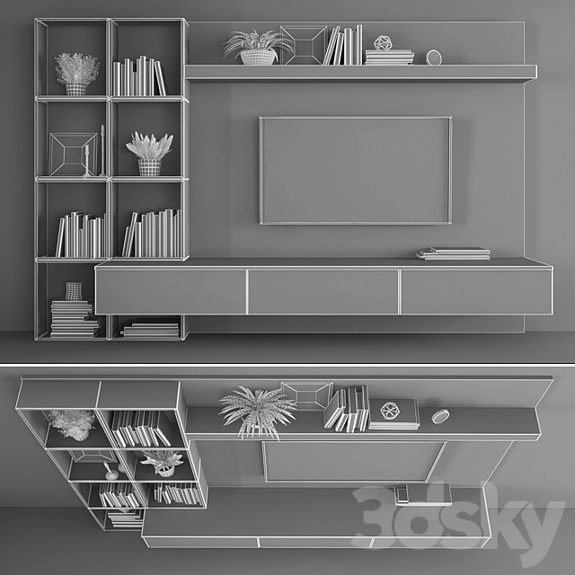 Tv stand set 084 3DSMax File - thumbnail 2