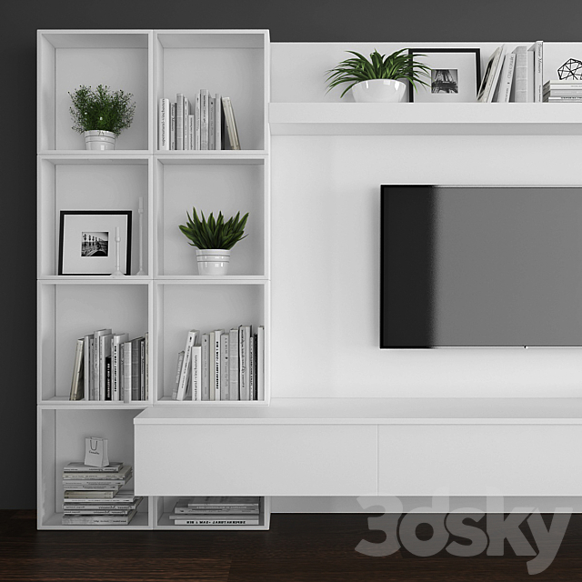 Tv stand set 084 3DSMax File - thumbnail 3