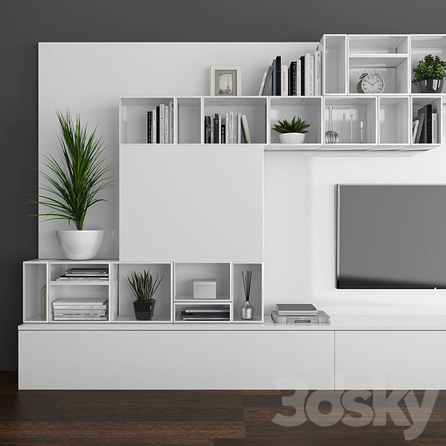 Tv stand set 085 3DS Max Model - thumbnail 2