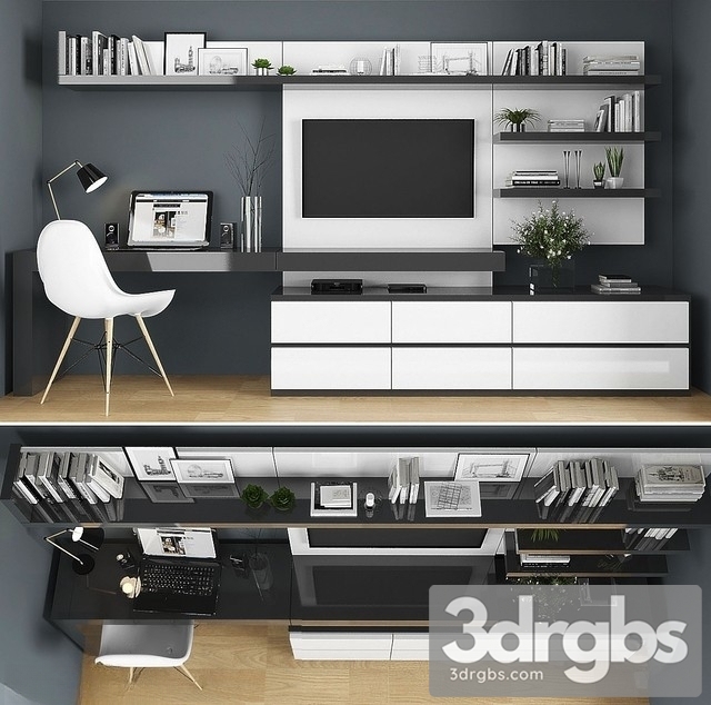 TV Stand Set 1 3dsmax Download - thumbnail 1