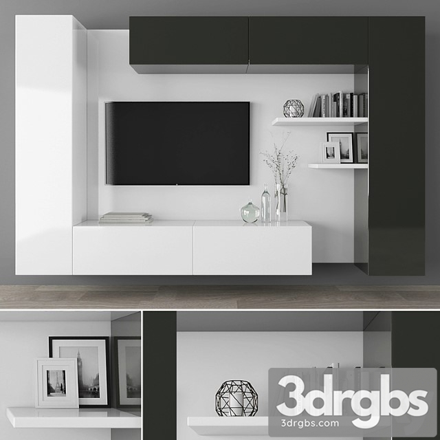 Tv stand set 111 3dsmax Download - thumbnail 1