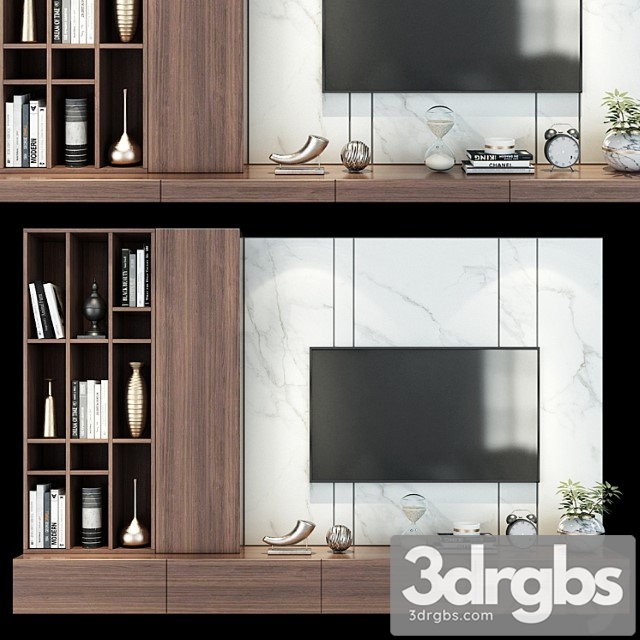 TV Stand Set 211 3dsmax Download - thumbnail 1