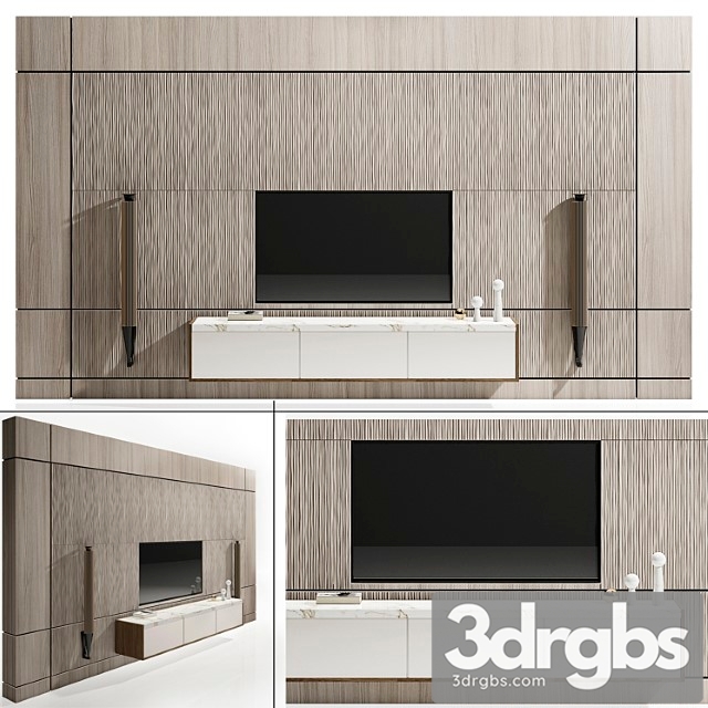 TV Stand Set 22 3dsmax Download - thumbnail 1