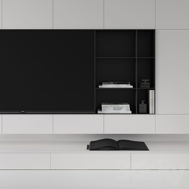 TV wall 0005 3DS Max Model - thumbnail 2