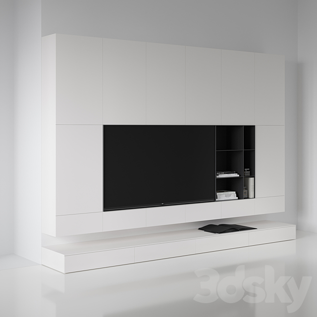 TV wall 0005 3DS Max Model - thumbnail 3