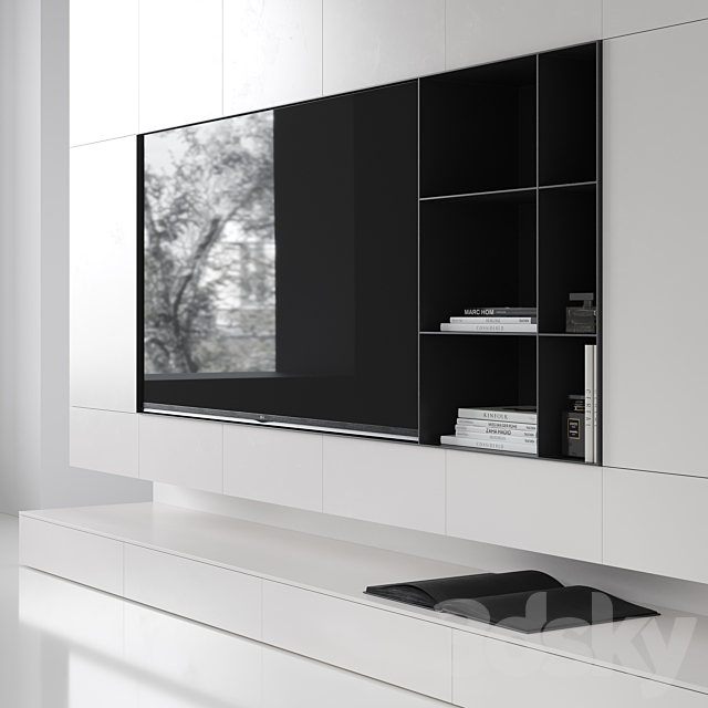 TV wall 0005 3DS Max Model - thumbnail 5