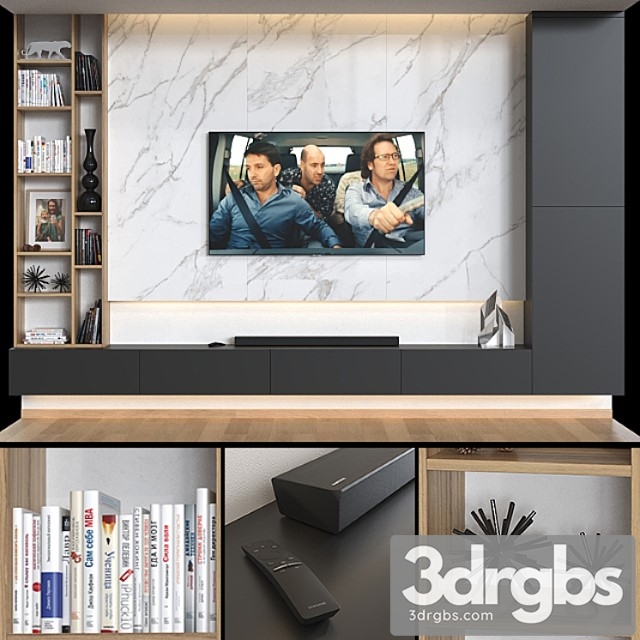 TV Wall 005 3dsmax Download - thumbnail 1