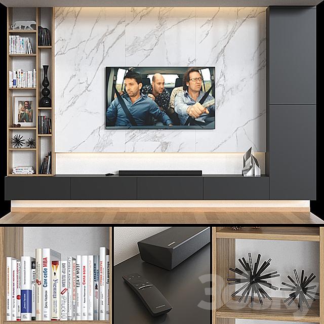 TV wall 005. 3DSMax File - thumbnail 1