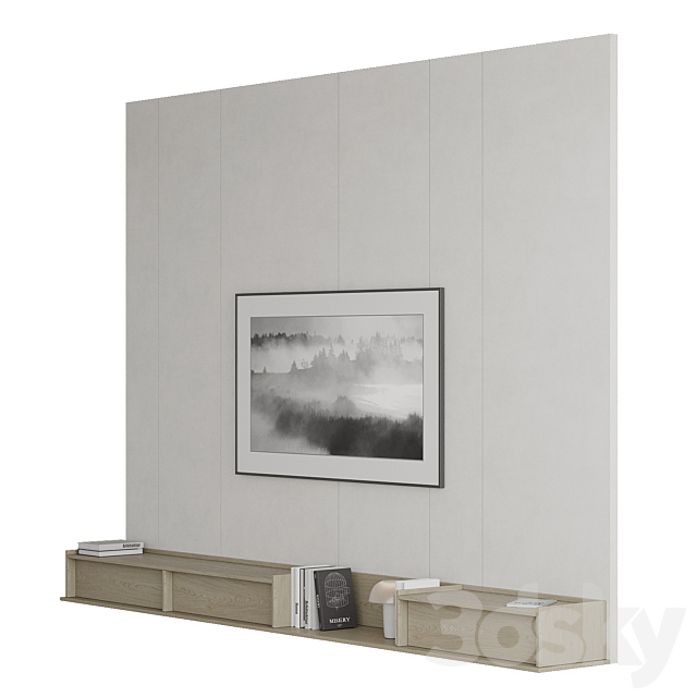 TV wall 006 3DS Max Model - thumbnail 4