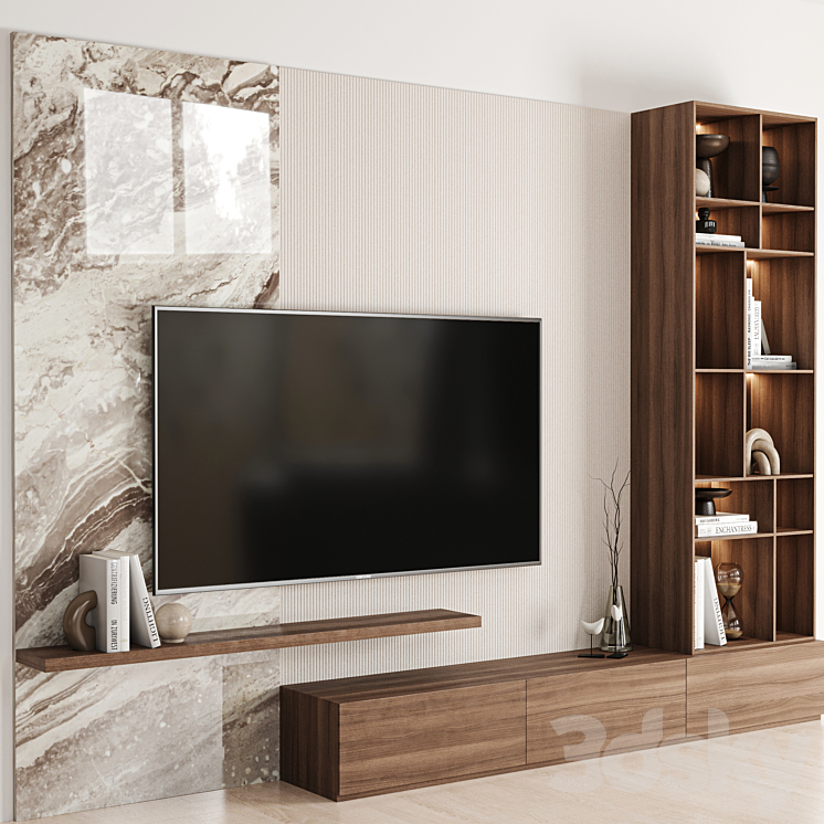 TV Wall 02 3DS Max Model - thumbnail 2