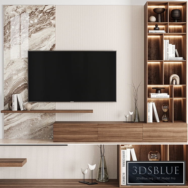 TV Wall 02 3DS Max - thumbnail 3