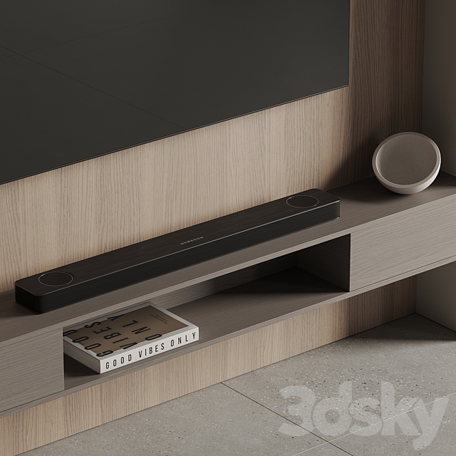 TV Wall 02 3DS Max Model - thumbnail 4