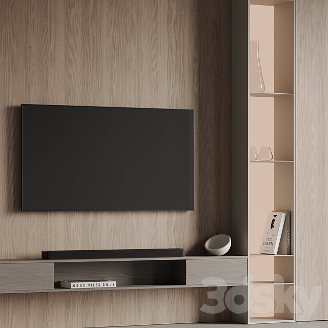 TV Wall 02 3DS Max Model - thumbnail 6