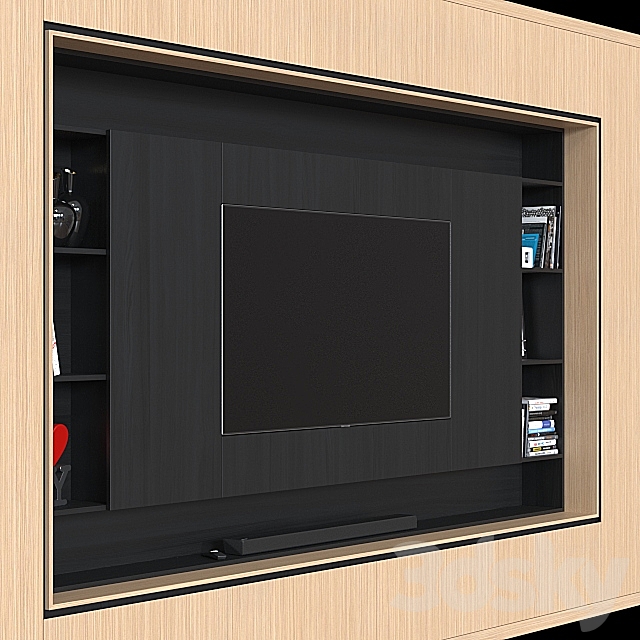 TV wall 033. 3DS Max Model - thumbnail 2