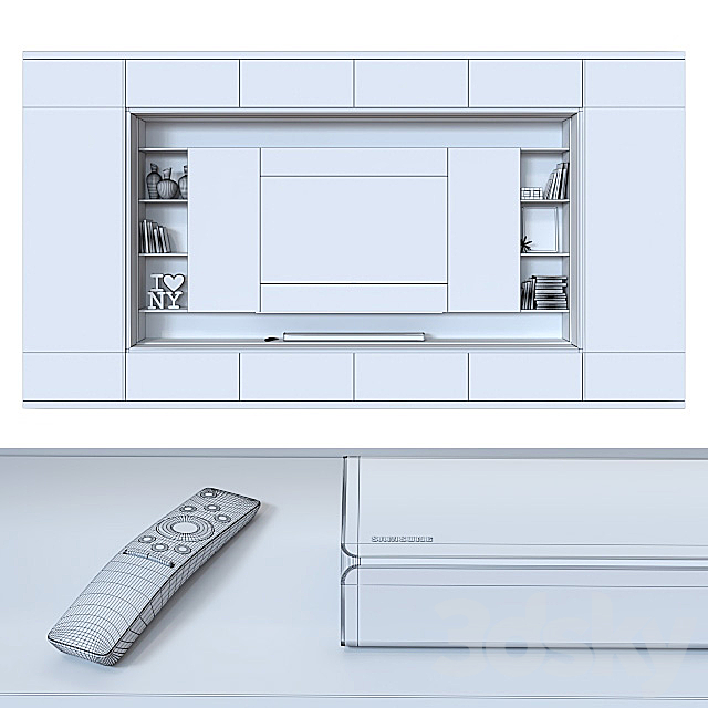 TV wall 033. 3DS Max Model - thumbnail 3