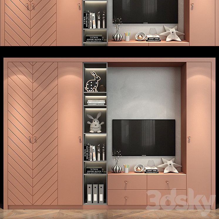 TV Wall 0334 3DS Max - thumbnail 1