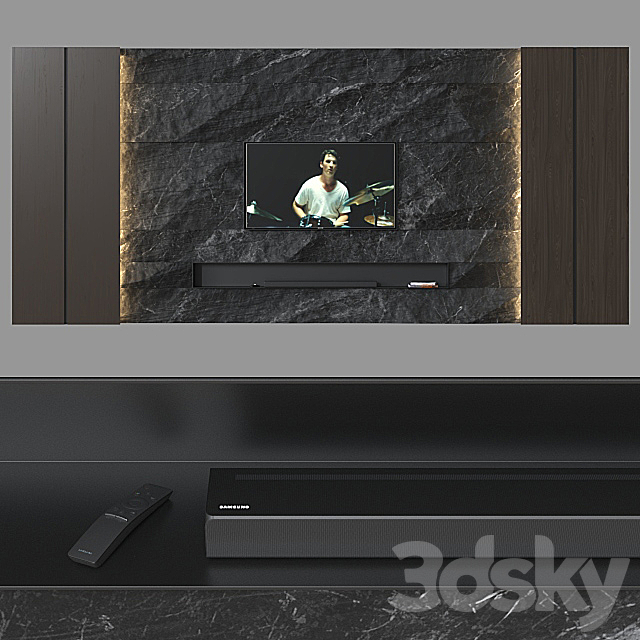 TV wall 034. 3DSMax File - thumbnail 1