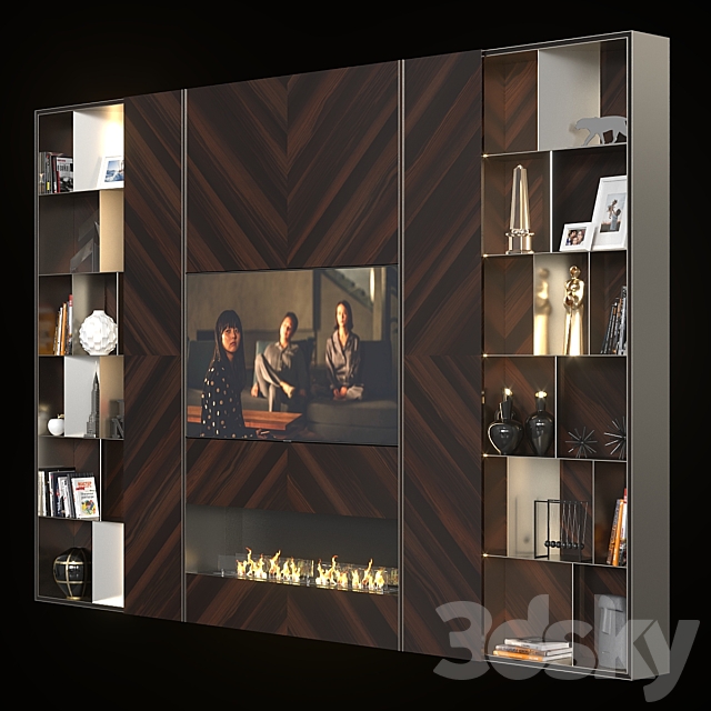 TV wall 038. 3DS Max Model - thumbnail 2