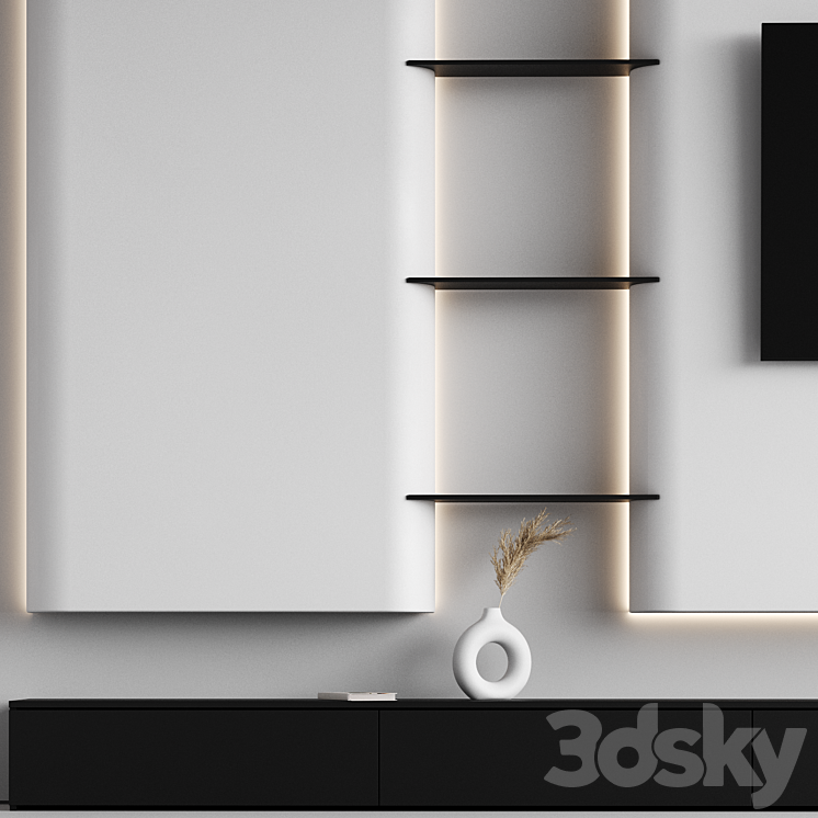 TV wall 04 3DS Max Model - thumbnail 2