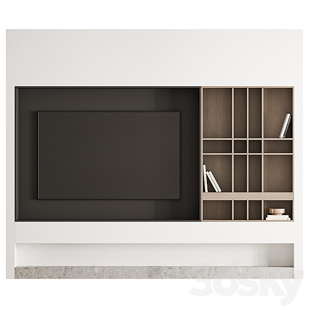 TV wall 05 3ds Max - thumbnail 2