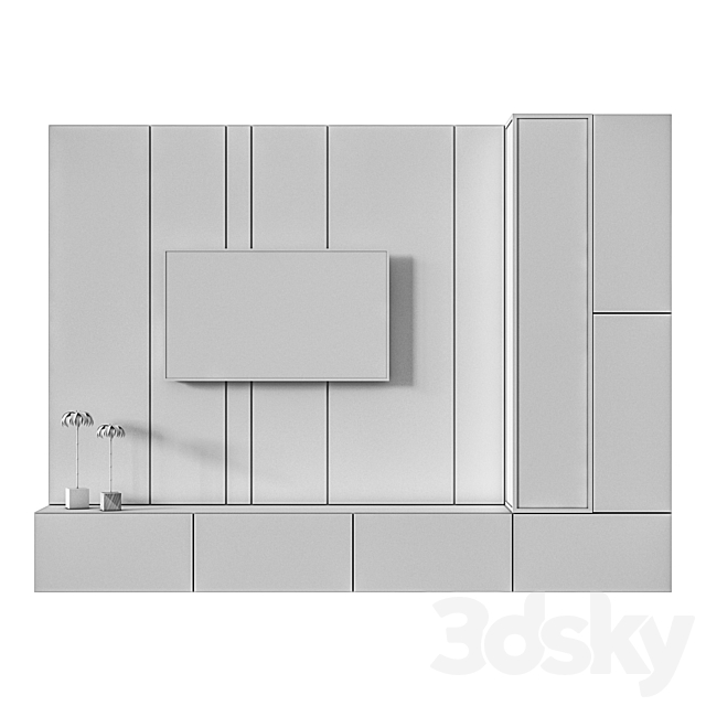 TV Wall 05 3DS Max Model - thumbnail 2