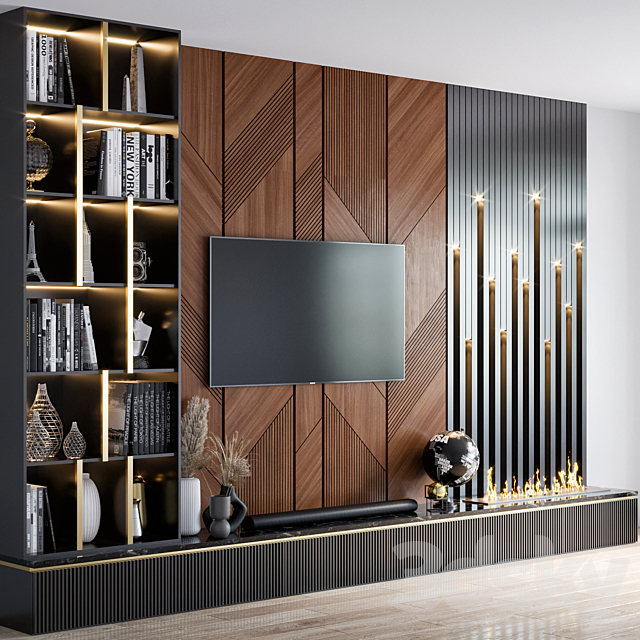 TV Wall 07 3DS Max Model - thumbnail 2