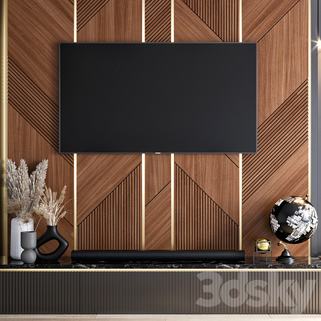 TV Wall 07 3DS Max Model - thumbnail 4