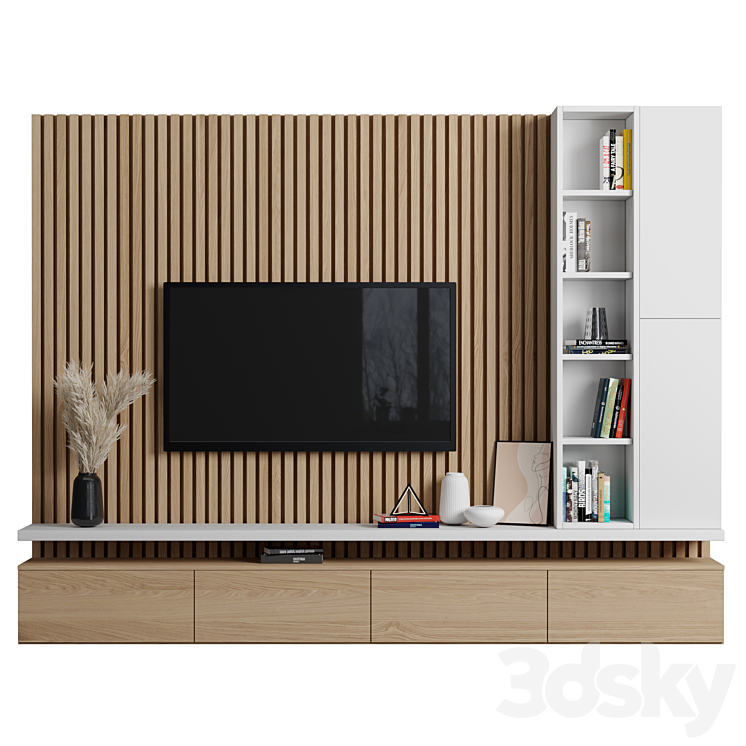 TV Wall 080 3DS Max Model - thumbnail 1