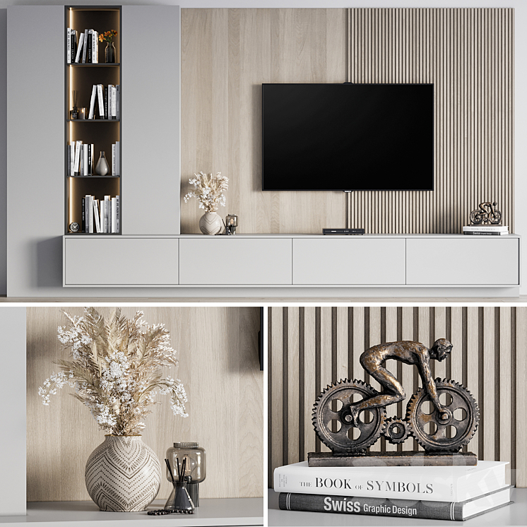 Tv wall 09 3DS Max Model - thumbnail 1