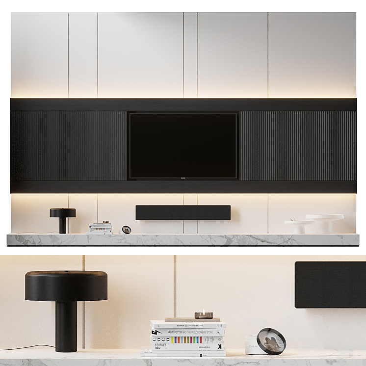 TV Wall – 1 3DS Max Model - thumbnail 1