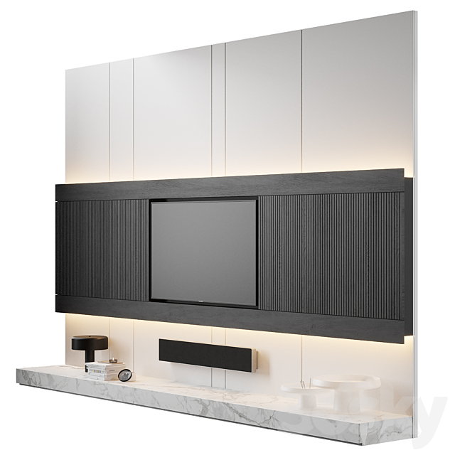 TV Wall – 1 3DS Max Model - thumbnail 3