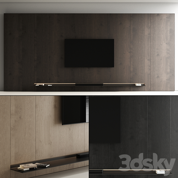 TV wall 11 3DS Max Model - thumbnail 1