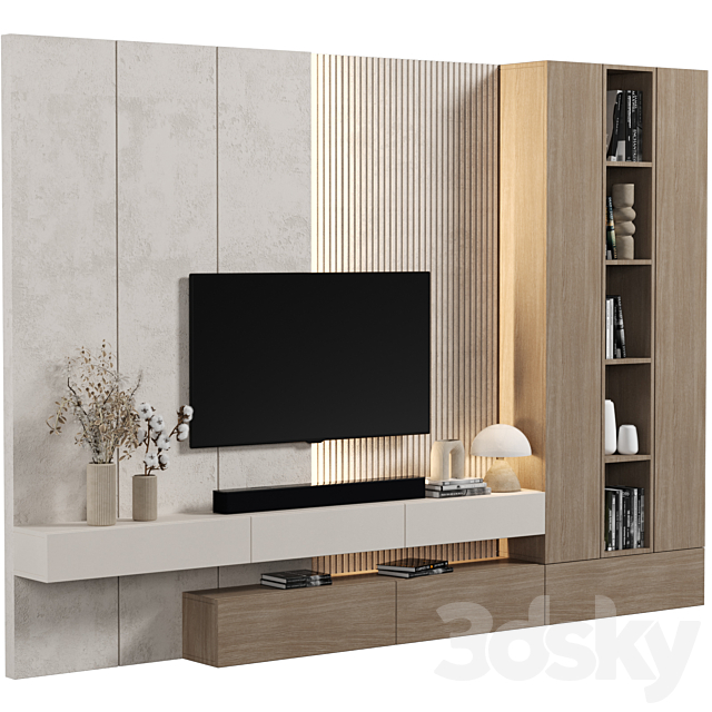 TV Wall 118 3DS Max Model - thumbnail 2