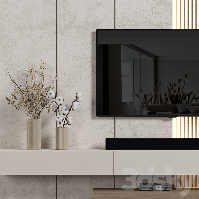 TV Wall 118 3DS Max Model - thumbnail 3