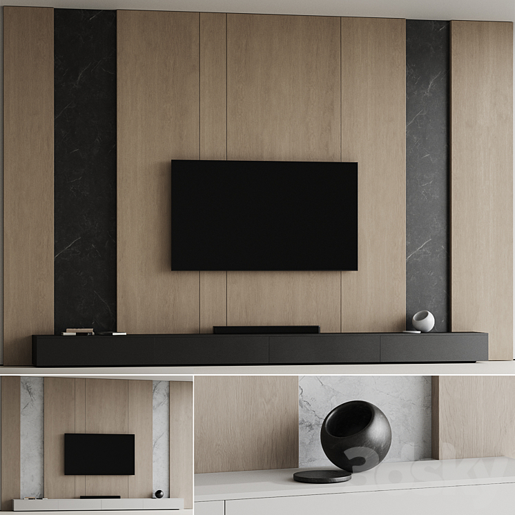 TV wall 12 3DS Max Model - thumbnail 1