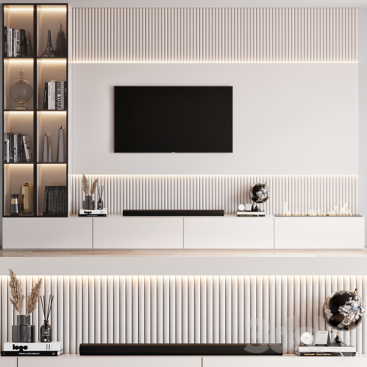 TV Wall 12 3DS Max Model - thumbnail 1