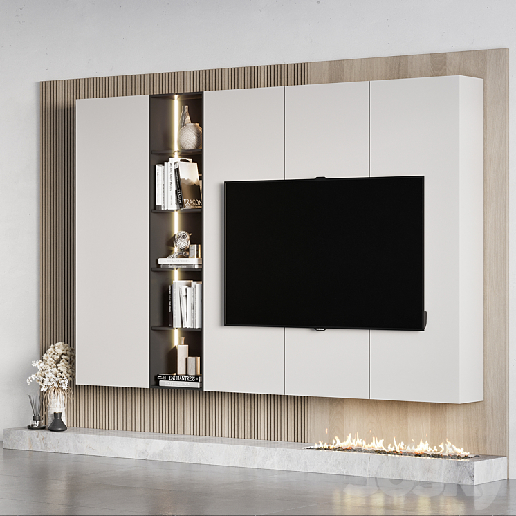 Tv wall 13 3DS Max Model - thumbnail 2