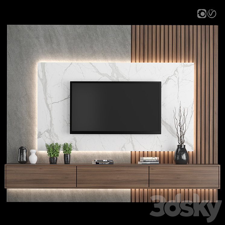 TV Wall 13 3DS Max - thumbnail 1