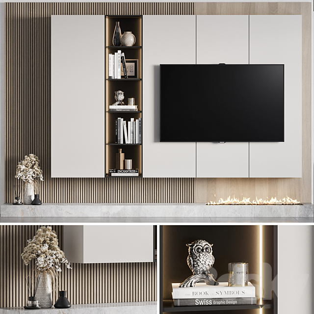 Tv wall 13 3DSMax File - thumbnail 1