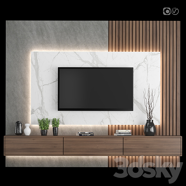 TV Wall 13 3DSMax File - thumbnail 1