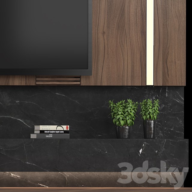 TV Wall 14 3DS Max Model - thumbnail 3