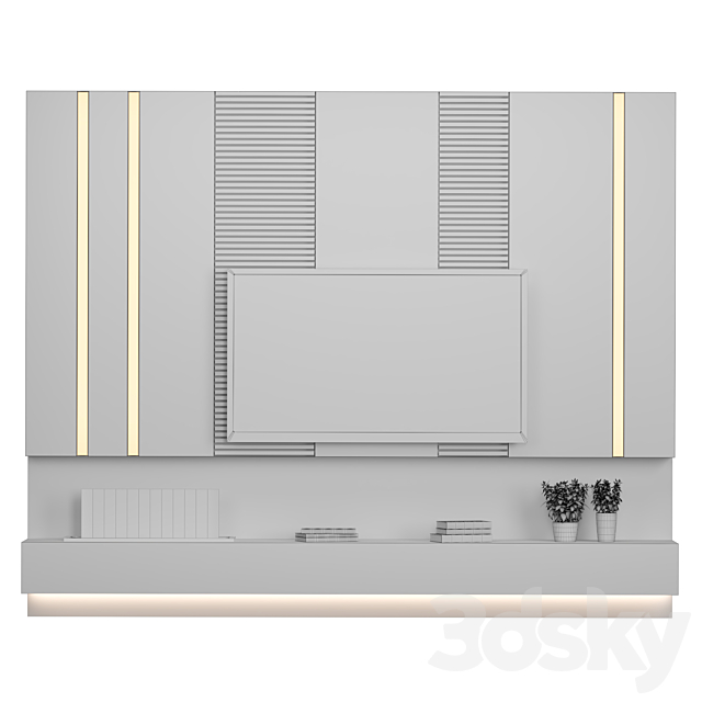 TV Wall 14 3DS Max Model - thumbnail 5