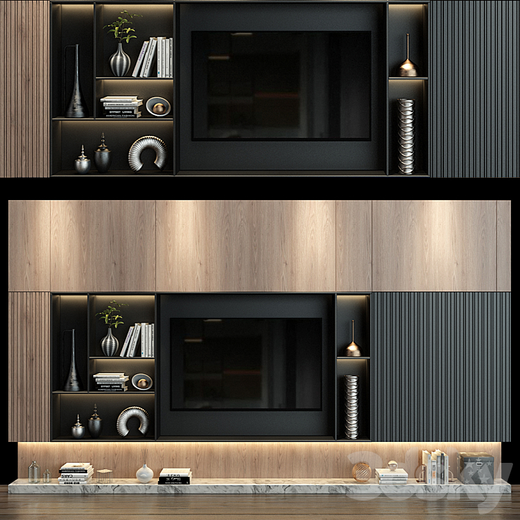 TV Wall 163 3DS Max - thumbnail 1