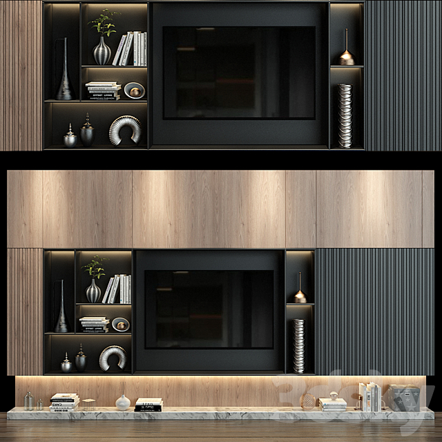 TV Wall 163 3DS Max Model - thumbnail 1