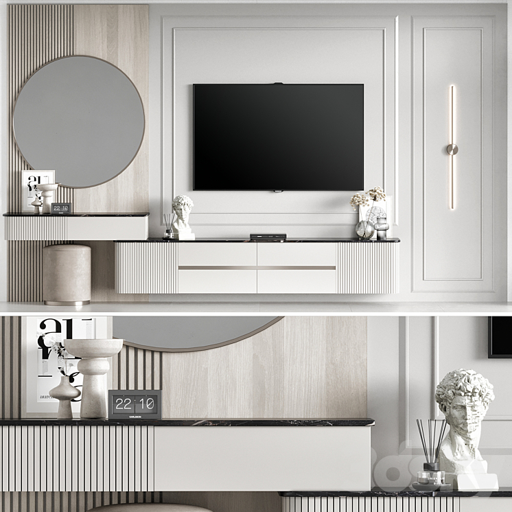 Tv wall 22 3DS Max Model - thumbnail 1