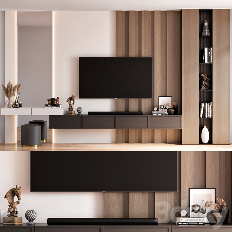 TV Wall 25 3DS Max Model - thumbnail 1