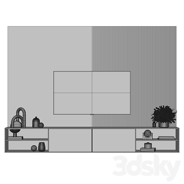 TV Wall 3 3DS Max Model - thumbnail 5