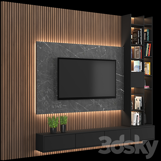 TV Wall 30 3DS Max Model - thumbnail 2